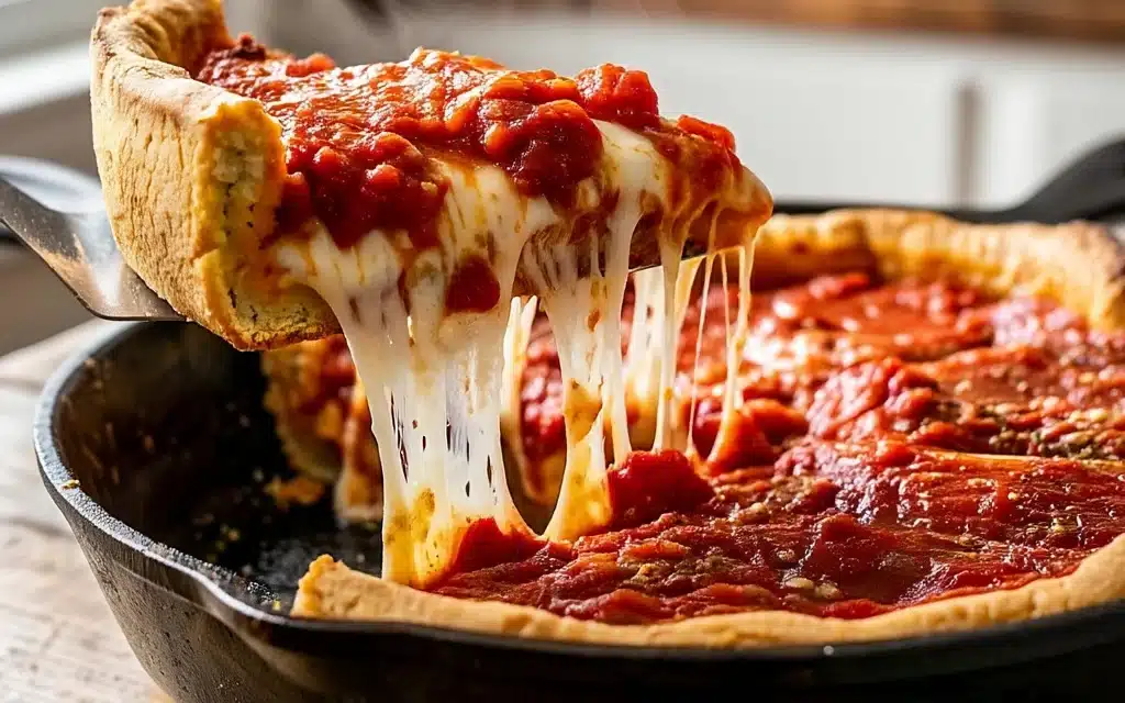 A Delightful Dive into Chicago Style Deep Dish Pizza (Cast Iron)
