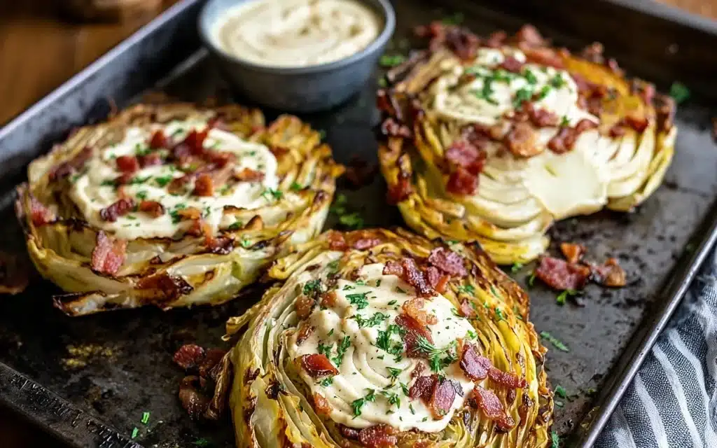 Roasted Cabbage Steaks with Bacon – A Flavor-Packed Vegetable Delight