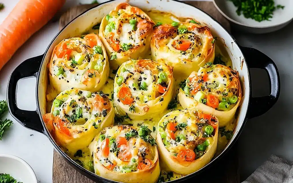 Cheesy Baked Vegetable Rolls: A Quick and Delightful Side Dish
