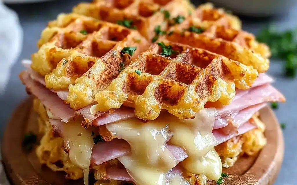 Crunchy Ham Cheese Chaffles – A Heavenly Spin on a Classic