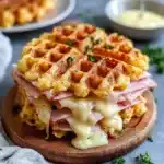 Crunchy Ham Cheese Chaffles