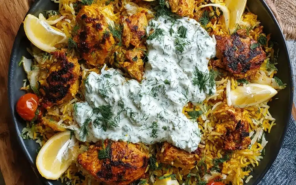 Dump And Bake Chicken Tzatziki Rice