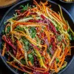 Shaved Rainbow Carrot Sesame Salad