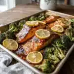 Sheet Pan Hot Honey Salmon & Broccoli