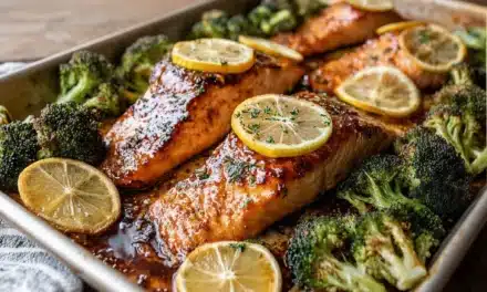 Sheet Pan Hot Honey Salmon & Broccoli