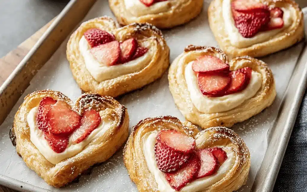 Strawberry Cream Cheese Heart Danishes
